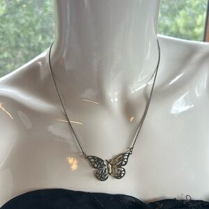 Silver butterfly necklace